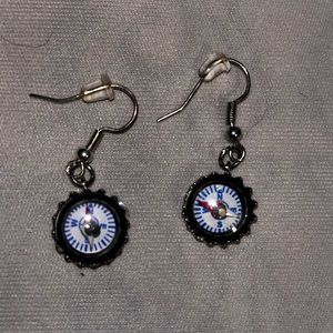 Handmade compass earrings